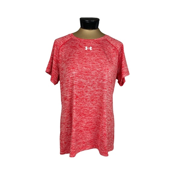 Under Armour Womens Twisted Tech Locker Tee In Space Dyed Red Size L - Picture 1 of 13
